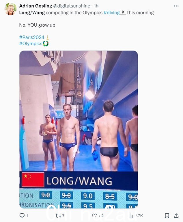 潜水员的名字引起了社交媒体的轰动,人们对这个组合咯咯地笑。这对组合笑到了最后,赢得了金牌