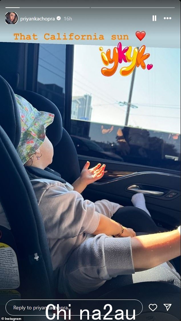 Chopra 在抵达加利福尼亚州后就上了 Instagram