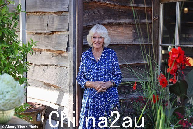 2021 年,卡米拉在康沃尔郡洛斯特威希尔的康沃尔公爵幼儿园举办的活动中佩戴健身手表