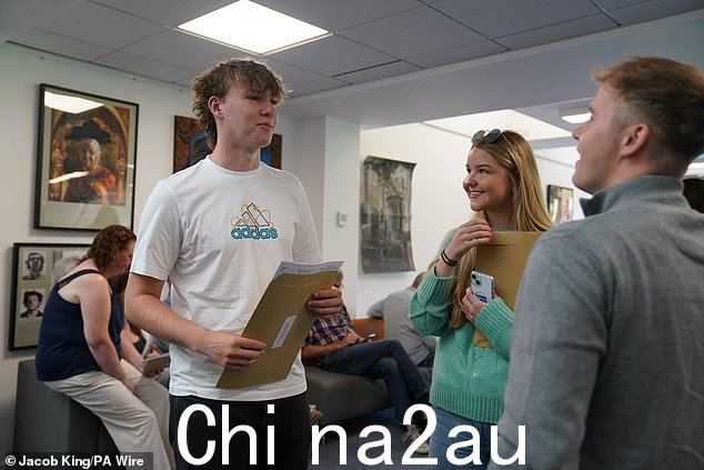 学生们今天早上在西米德兰兹郡索利哈尔学校收到 A-level 成绩