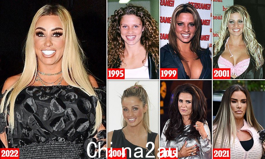 Katie Price 的多张面孔:MailOnline 需要看看这位明星在经历了二十年隆胸、肉毒杆菌和整容手术后的面貌变化