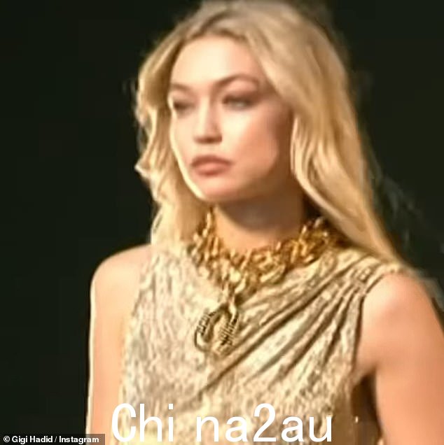 吉吉·哈迪德 (Gigi Hadid) 周三为 Rabanne 拍摄最新香水大片,身穿耀眼的金色礼服,看起来非常惊艳