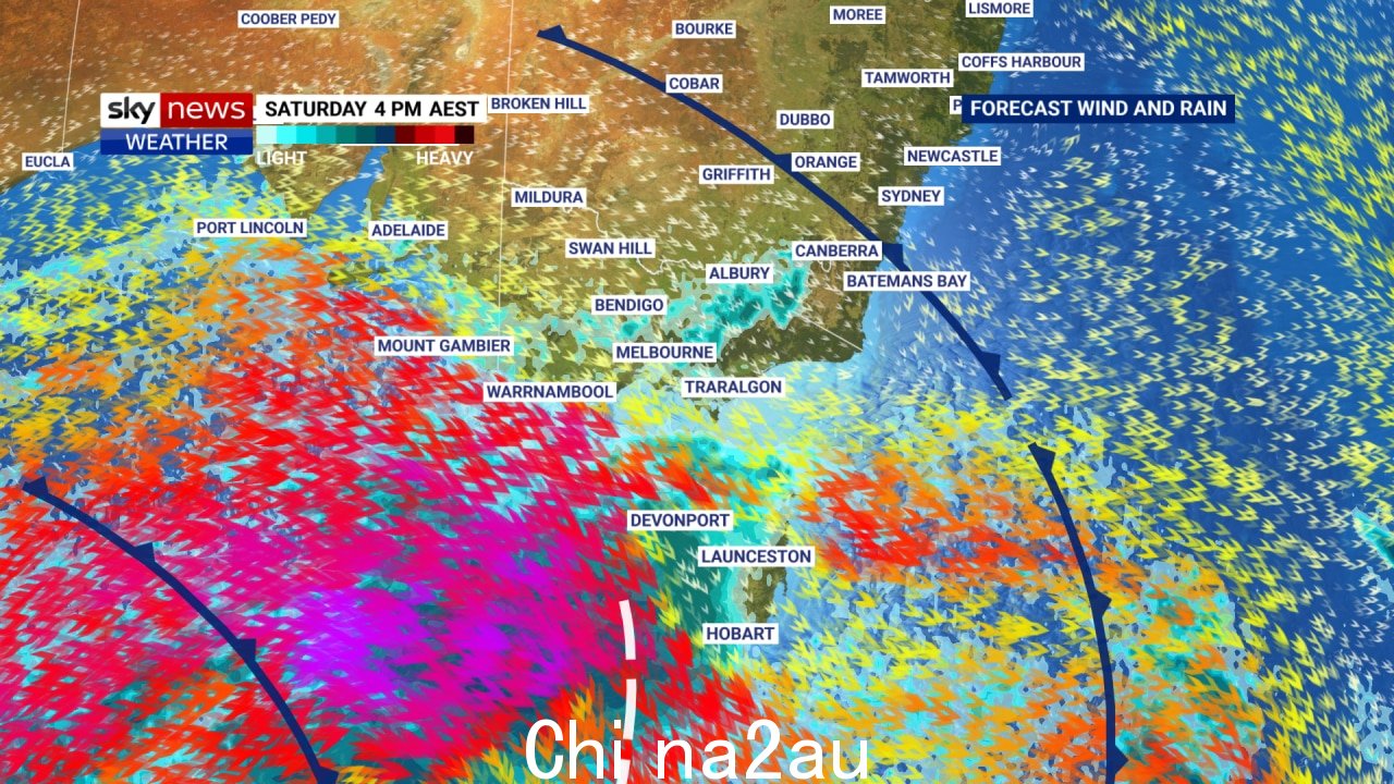 本周末美国东南部将迎来强风。图片:天空新闻
