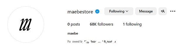 这是在名为 Instagram 帐户之后出现的Maebe 商店如雨后春笋般涌现,并很快吸引了一批追随者。该帐户目前拥有超过 68,000 名关注者,但仅关注一个人 - Molly-Mae