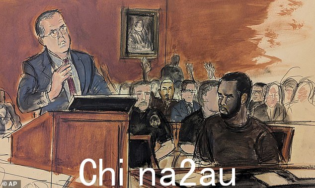 迪迪出现在法庭上,周二前往监狱等待联邦性贩运案件的审判,该案件指控他领导着一个肮脏的性犯罪帝国