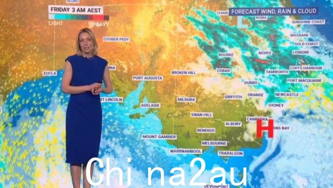 目前内陆地区的降雨将从周二开始转移到该国东部地区。图片:澳大利亚天空新闻