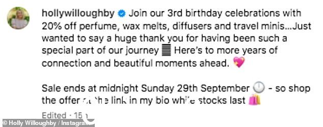 刷卡后 Holly 在 Instagram 上庆祝她的健康公司 Wylde Moon 的三岁生日,同时她对最近的戏剧不屑一顾