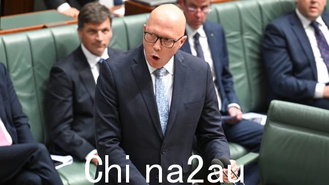反对党领袖彼得·达顿(Peter Dutton)猛烈抨击总理安东尼·阿尔巴内斯(Anthony Albanese),称其背叛了两党对以色列的支持。图片:NewsWire / Martin Ollman
