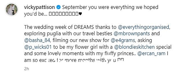 '九月你就是我们所希望的一切......《DREAMS》的婚礼周上,新婚夫妇 Vicky 与奢华的 Instagram 快照一起涌出