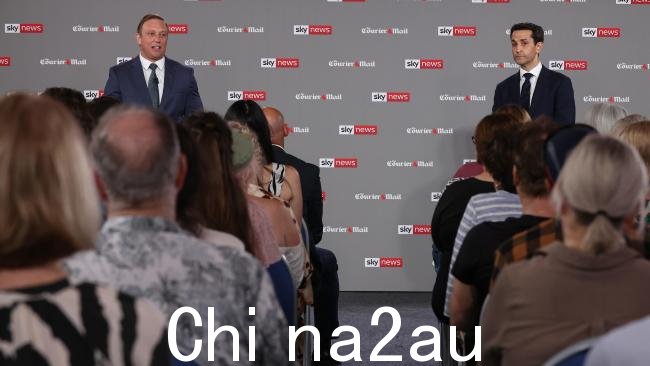 The昆士兰州反对党领袖戴维·克里萨富利(David Crisafulli)回击了州长史蒂文·迈尔斯(Steven Miles)关于堕胎的“愚蠢的小楔子问题”,并在该州的最后选举辩论中一劳永逸地回答了这个问题。图片:Adam Head/澳大利亚新闻集团