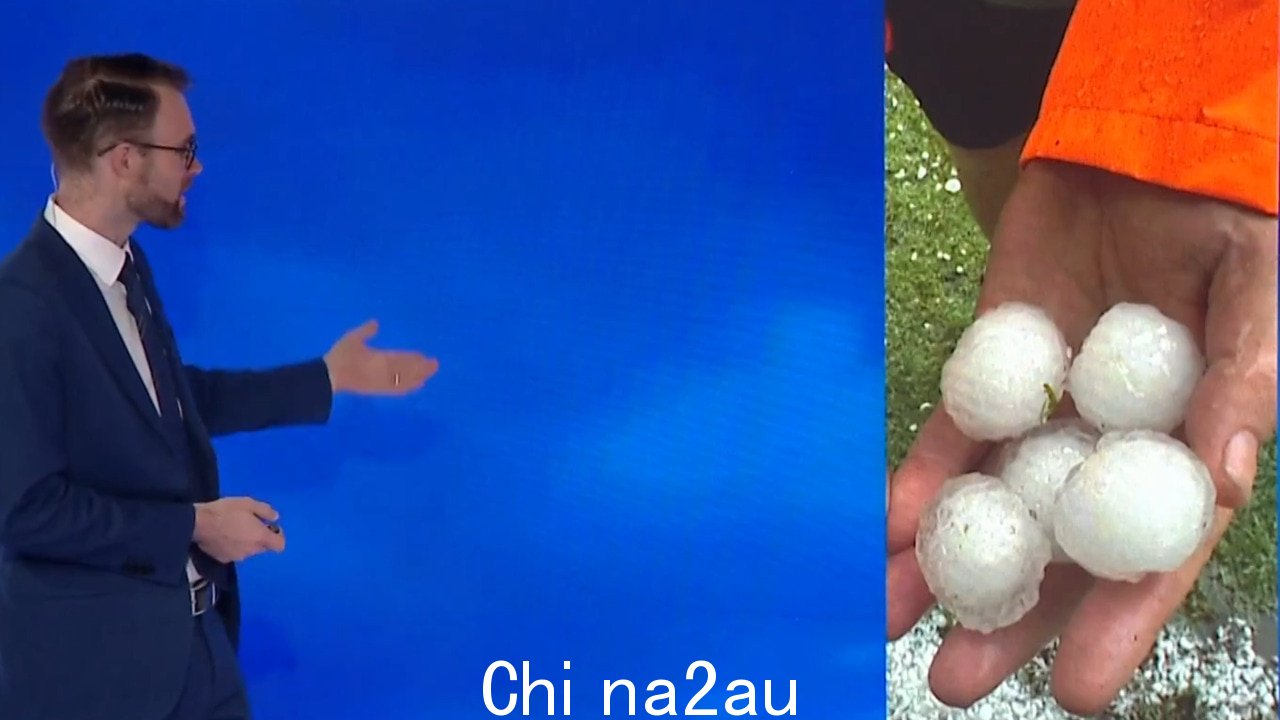 '巨型'冰雹落下新南威尔士州的气温达到创纪录水平,而达尔文则创下了高温记录” fetchpriority=