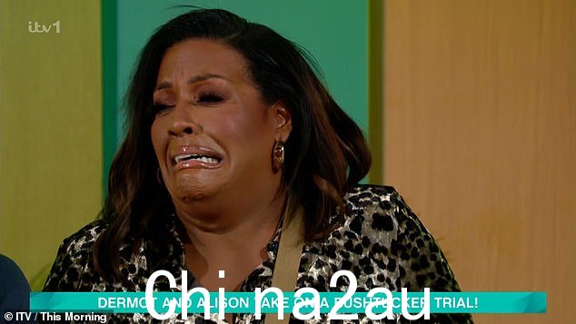 Alison Hammond 和 Dermot O'Leary 周五将《我是名人》丛林带到了 This Morning 工作室,当时两人参加了他们自己的 Bushtucker 审判