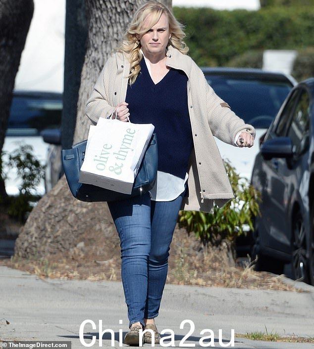 Rebel Wilson,44 岁,周二在洛杉矶休闲郊游时一边理发一边宠爱自己