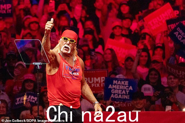 “浩克”霍根在上个月的麦迪逊广场花园特朗普集会上在台上竖起大拇指,霍根表示,他在后台与当时的共和党候选人唐纳德·特朗普讨论了担任总统体育、健身和营养委员会主席的事宜"
