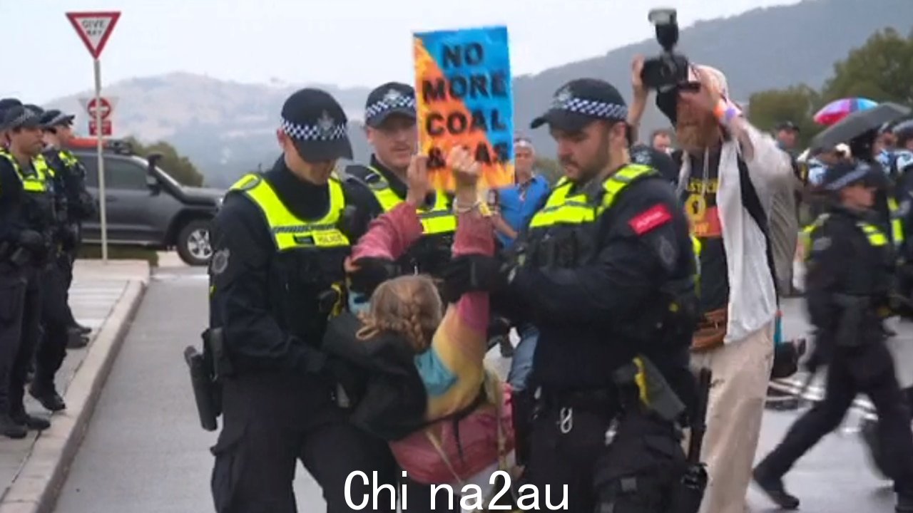 Some示威者被看到被抬上警车。图片:ANC