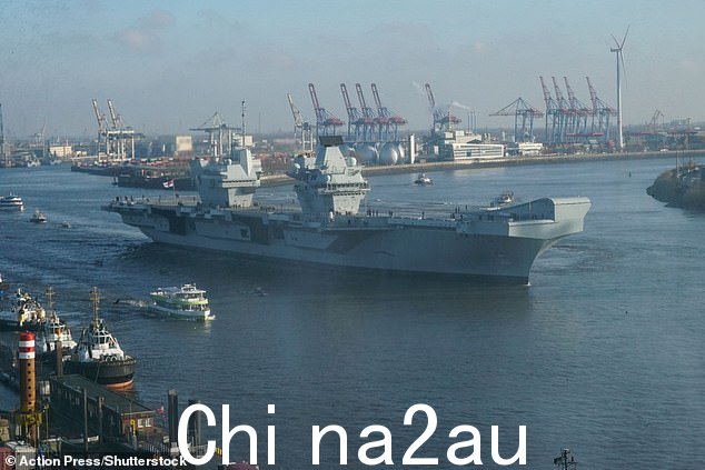 据称是无人机本月早些时候,无人机距伊丽莎白女王号不到 250m