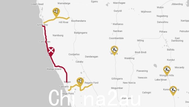 该地区多条道路仍然关闭。图片:西澳主要道路
