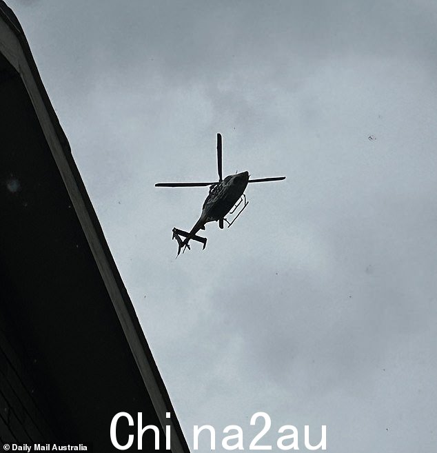 悉尼北部海滩克罗默的居民报告称,周六看到一架警用直升机(如图)从头顶飞过,还有穿着防弹背心的警察