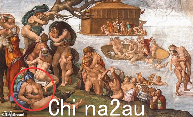 一个巴黎萨克雷大学专家上个月发表的研究发现,米开朗基罗的另一幅西斯廷教堂天花板壁画“洪水”中的一名女性患有乳腺癌迹象” class=