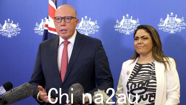 反对党领袖彼得·达顿表示,如果他当选总理,他将向澳大利亚国旗背后的国家发表讲话,而不是原住民和托雷斯海峡岛民旗帜。图片:Steve Pohlner。