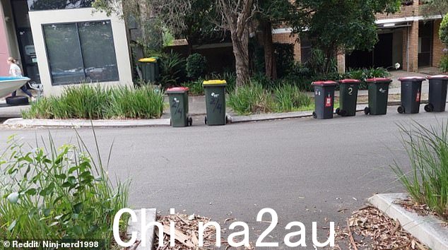 这愤怒的居民猛烈抨击了留在允许行人进入附近人行道的区域前面的两个垃圾箱(如图)的所有者“class =“blkBorder img-share”style =“max-width:100%”loading =