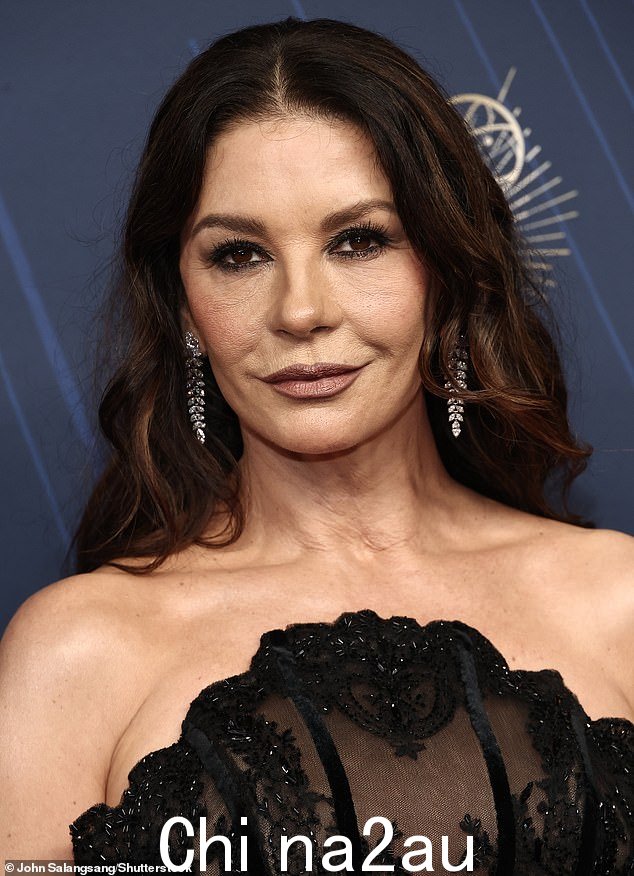 The Welsh actress went braless beneath a semi-sheer black gown which hugged every inch of her svelte physique