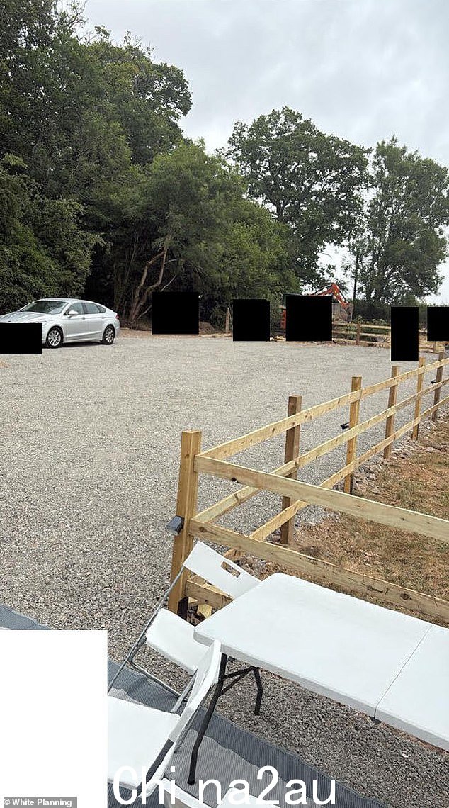 The proposal would involve the cutting down of four trees, according to a Tree Constraints Plan produced as part of the application. Pictured: The site, in planning documents