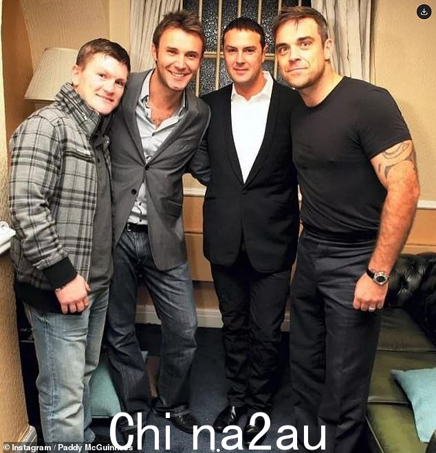Paddy McGuinness shared a throwback image of himself alongside Ricky, Robbie Williams and Jonathan Wilkes, when all four of them played for England in Soccer Aid in 2010