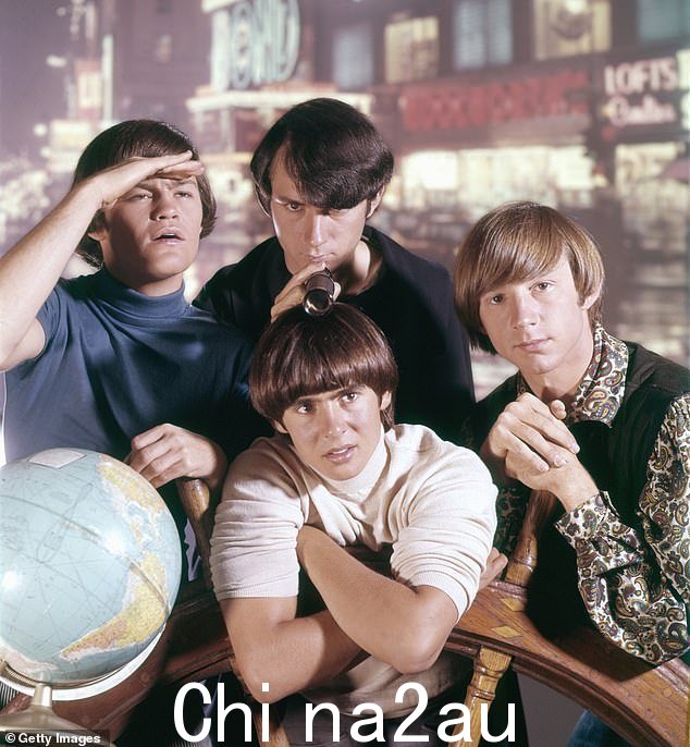 The Monkees posed for a promotional picture shoot in 1967 for their eponymously named show; seen in 1967