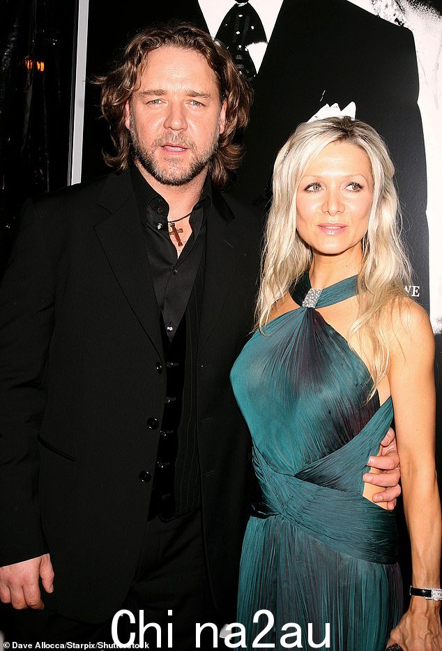 Russell Crowe has revealed he is still in close contact with his ex-wife. (Pictured: Crowe and ex-wife Danielle Spencer)