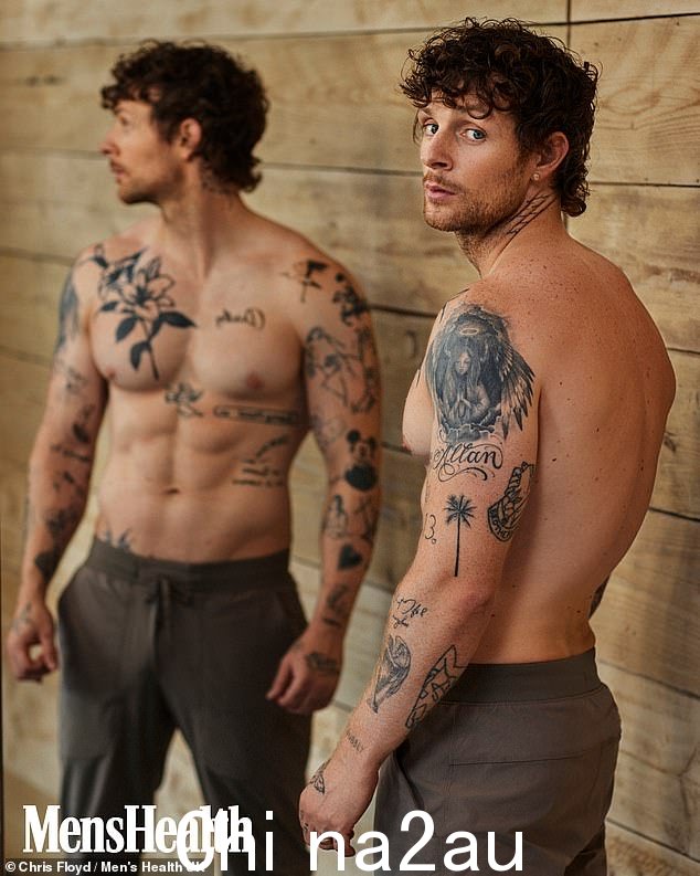 But showing off his impressive muscles for the publication he told how he had turned his life around after the mental health struggles and 'boozing and eating rubbish' in his twenties