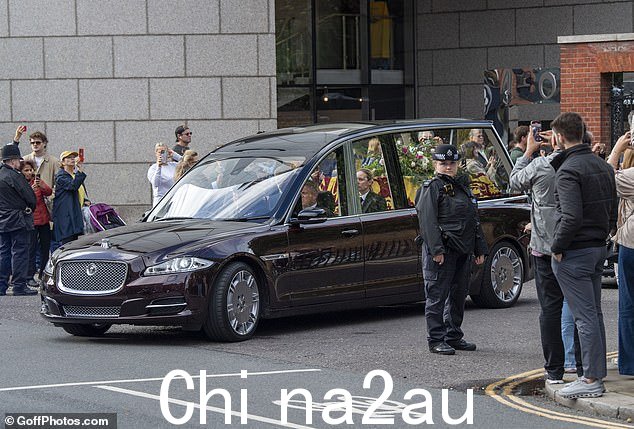 Her Royal Highness The Duchess of Kent is seen being taken from Kensington Palace to Westminster Cathedral